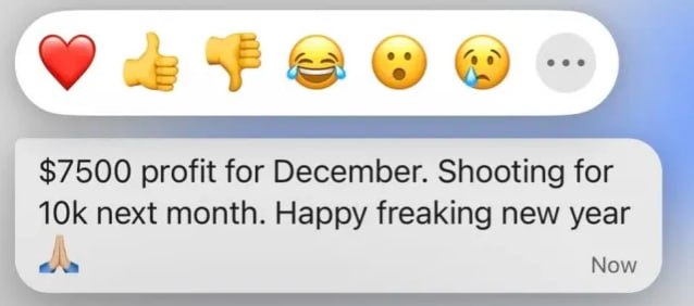 $7,500 profit in December